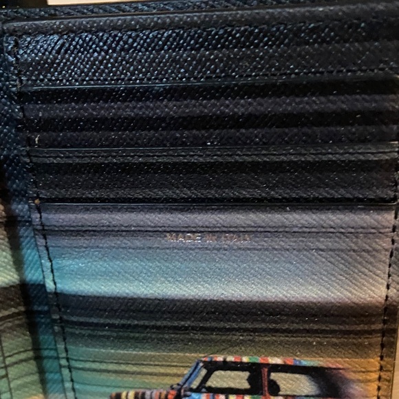 Paul Smith Mini Blur Bi-Fold Textured Black Leather Card Holder Made in Italy - Picture 5 of 7